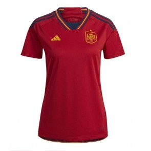 Spanien kläder Kvinnor VM 2022 Hemmatröja Kortärmad